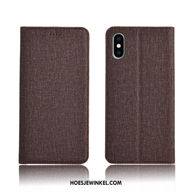 iPhone Xs Hoesje Leren Etui Trendy Merk Mobiele Telefoon, iPhone Xs Hoesje Siliconen All Inclusive