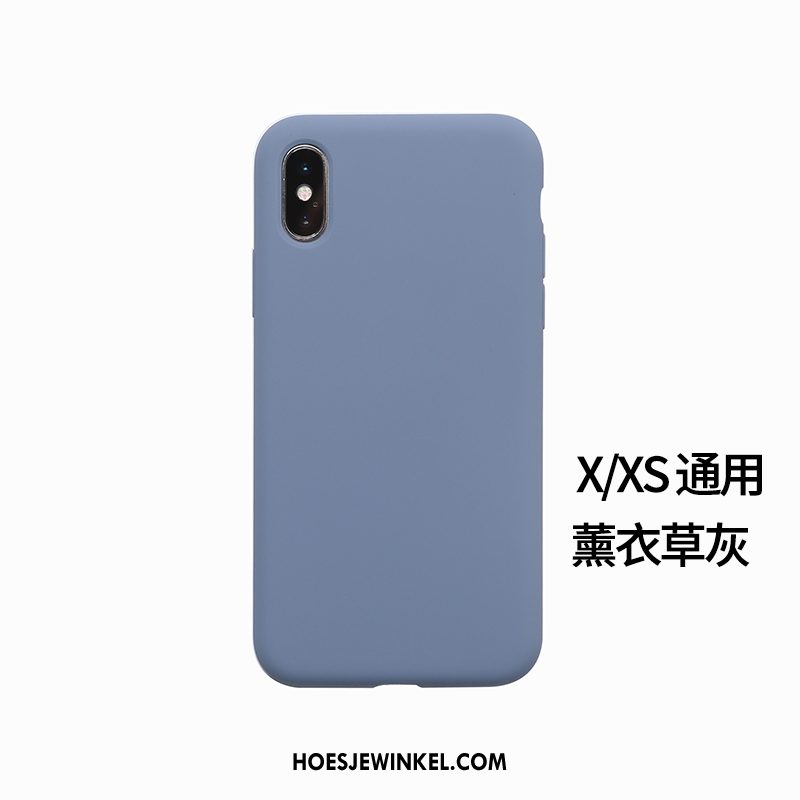 iPhone Xs Hoesje Licht Siliconen Wit, iPhone Xs Hoesje Grijs Wind