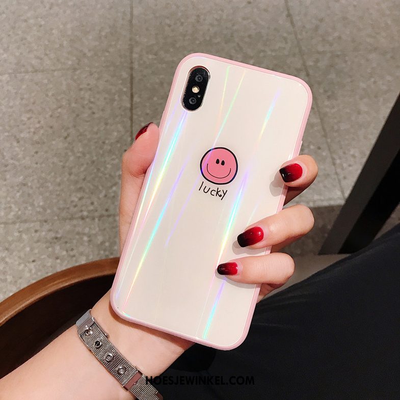 iPhone Xs Hoesje Lovers Eenvoudige Net Red, iPhone Xs Hoesje Spotprent Smiley