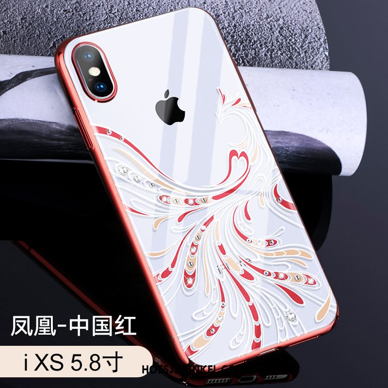 iPhone Xs Hoesje Met Strass Plating Nieuw, iPhone Xs Hoesje High End Mobiele Telefoon