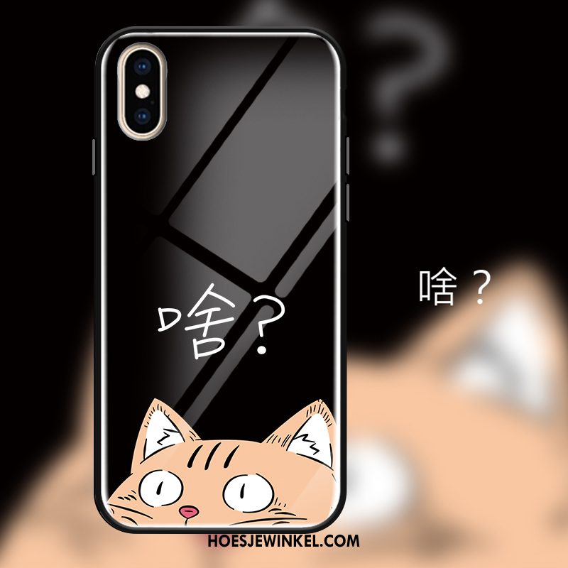 iPhone Xs Hoesje Mooie Spiegel Gehard Glas, iPhone Xs Hoesje Lovers Wit