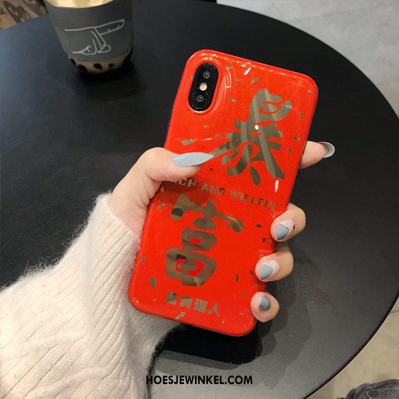 iPhone Xs Hoesje Rijkdom Grote Goud, iPhone Xs Hoesje Rood Lovers