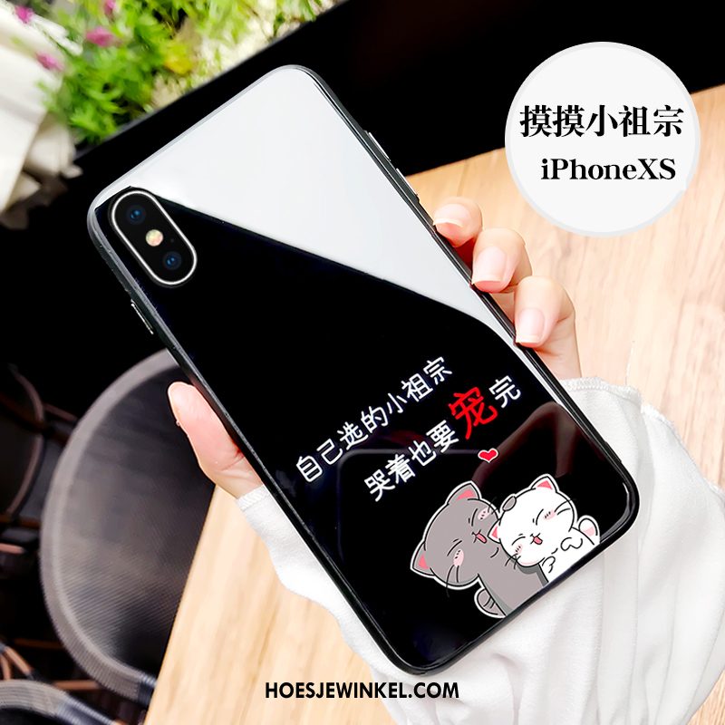 iPhone Xs Hoesje Scheppend Glas Lovers, iPhone Xs Hoesje Mooie Trendy Merk