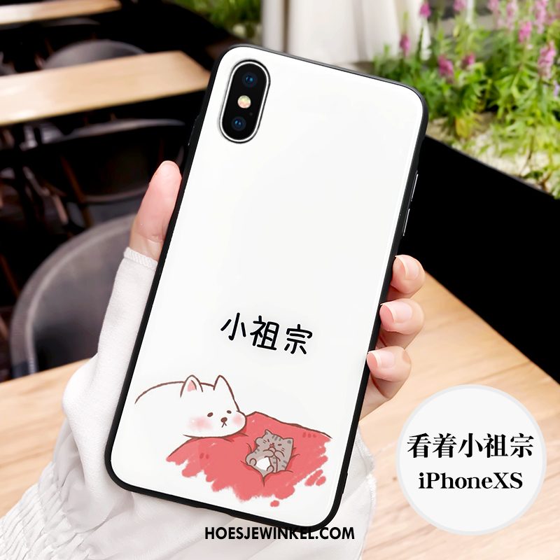 iPhone Xs Hoesje Scheppend Glas Lovers, iPhone Xs Hoesje Mooie Trendy Merk