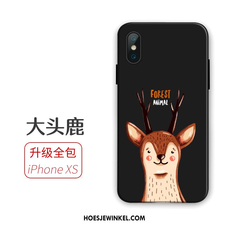 iPhone Xs Hoesje Trend Zwart Mobiele Telefoon, iPhone Xs Hoesje Hanger Anti-fall