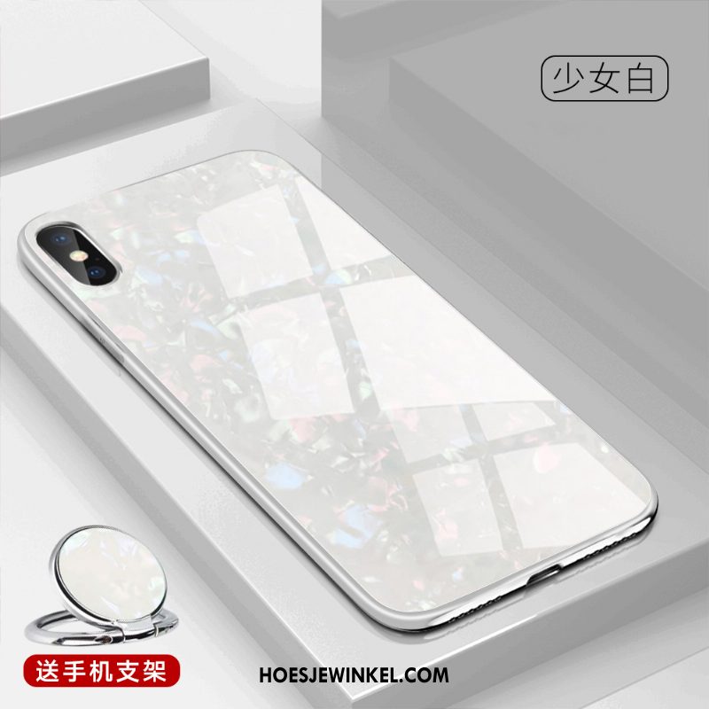 iPhone Xs Hoesje Trendy Merk Glas Anti-fall, iPhone Xs Hoesje Siliconen Net Red