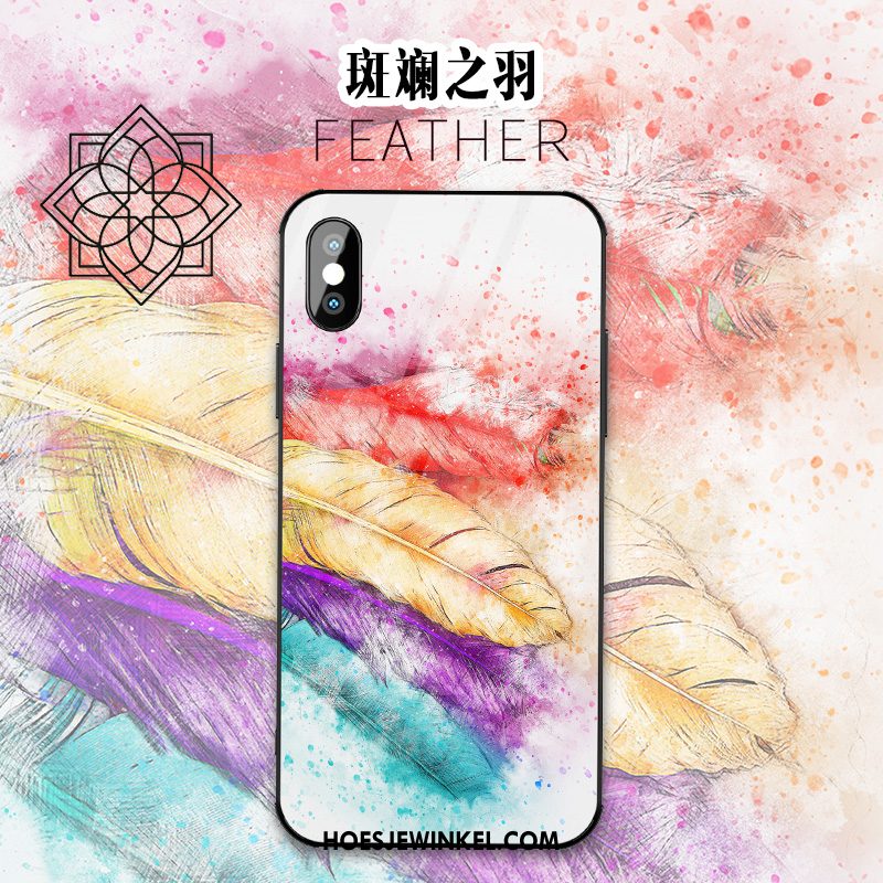 iPhone Xs Hoesje Wit Kleur Anti-fall, iPhone Xs Hoesje Trendy Merk Mobiele Telefoon