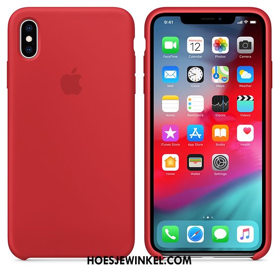 iPhone Xs Hoesje Zacht Zwart Net Red, iPhone Xs Hoesje Nieuw Anti-fall
