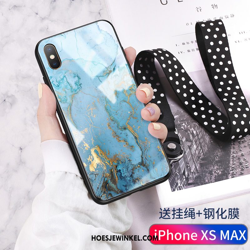 iPhone Xs Max Hoesje All Inclusive High End Blauw, iPhone Xs Max Hoesje Mobiele Telefoon Glas