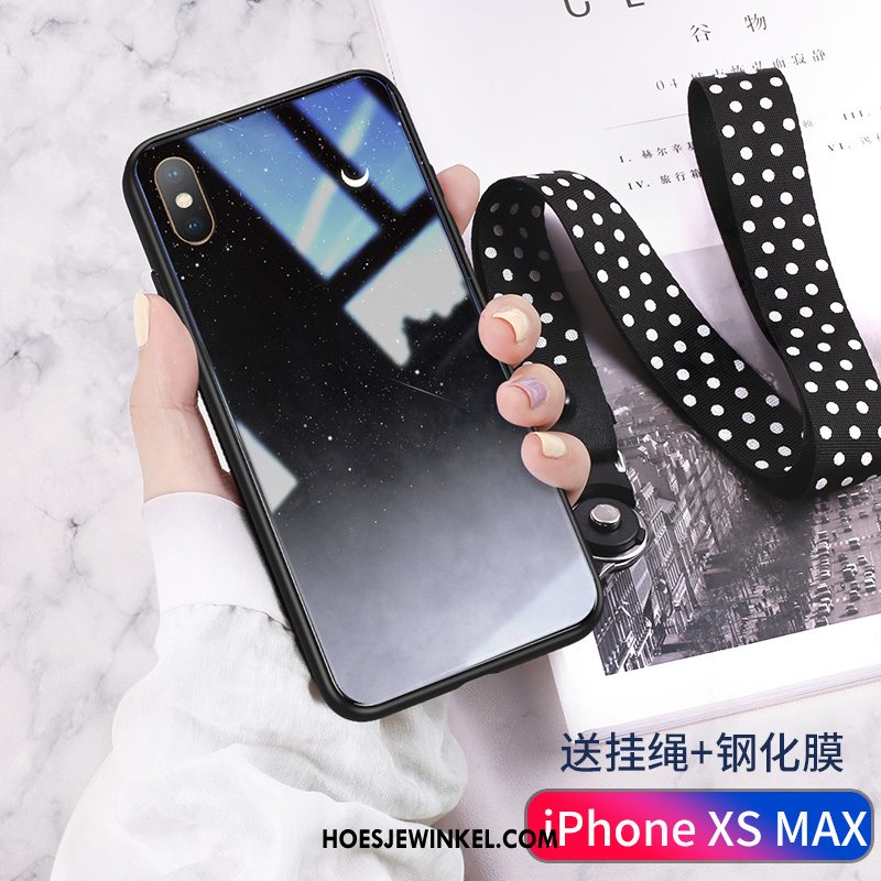 iPhone Xs Max Hoesje All Inclusive High End Blauw, iPhone Xs Max Hoesje Mobiele Telefoon Glas