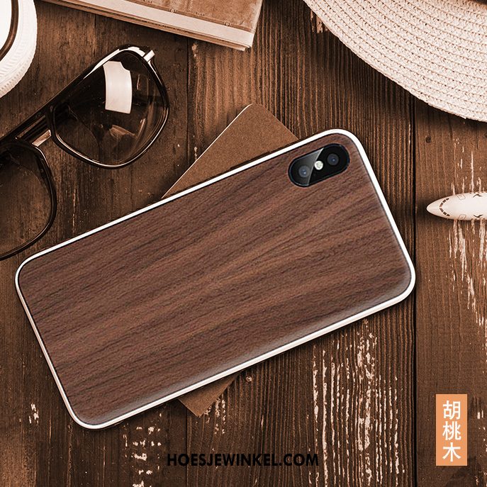 iPhone Xs Max Hoesje Bamboe Hoes Bedrijf, iPhone Xs Max Hoesje Hout Anti-fall Braun