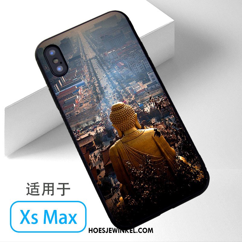 iPhone Xs Max Hoesje Geel Boeddha Mobiele Telefoon, iPhone Xs Max Hoesje