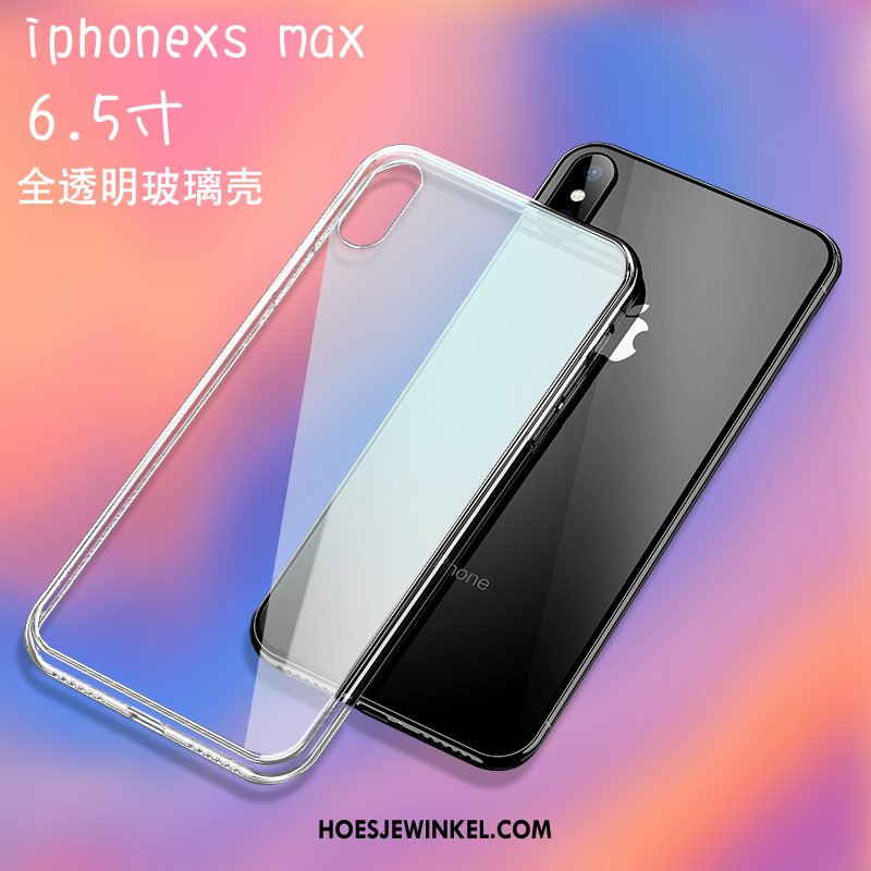 iPhone Xs Max Hoesje High End Hoes Glas, iPhone Xs Max Hoesje Doorzichtig Spotprent