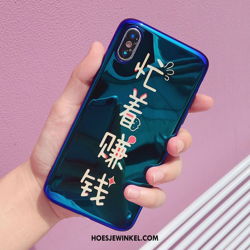 iPhone Xs Max Hoesje Hoes Blauw Anti-fall, iPhone Xs Max Hoesje Mooie Siliconen