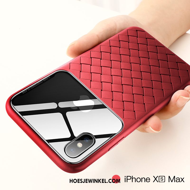 iPhone Xs Max Hoesje Hoes Blauw Trendy Merk, iPhone Xs Max Hoesje Mobiele Telefoon Net Red