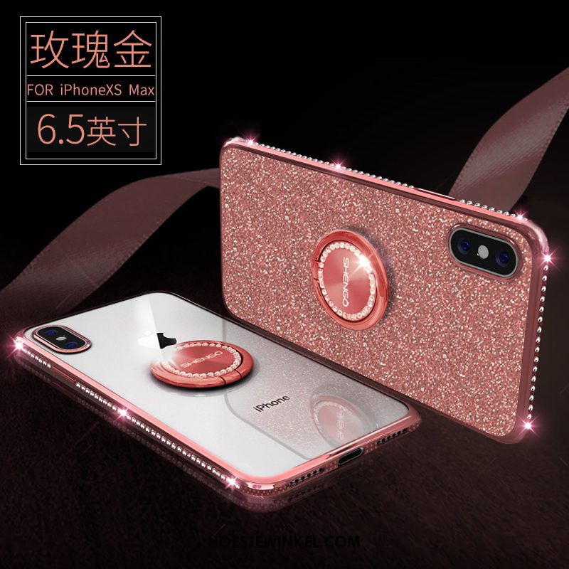 iPhone Xs Max Hoesje Met Strass Anti-fall All Inclusive, iPhone Xs Max Hoesje Purper Siliconen