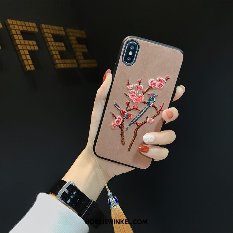 iPhone Xs Max Hoesje Mobiele Telefoon Wind Prunus, iPhone Xs Max Hoesje Hoes Zwart