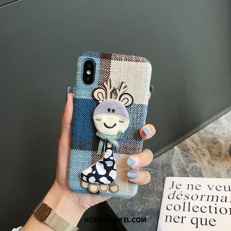 iPhone Xs Max Hoesje Mooie Doek Mobiele Telefoon, iPhone Xs Max Hoesje Geruite Hertachtigen