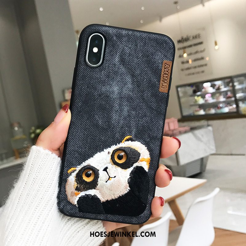 iPhone Xs Max Hoesje Spotprent Mobiele Telefoon Nieuw, iPhone Xs Max Hoesje Borduurwerk Hoes