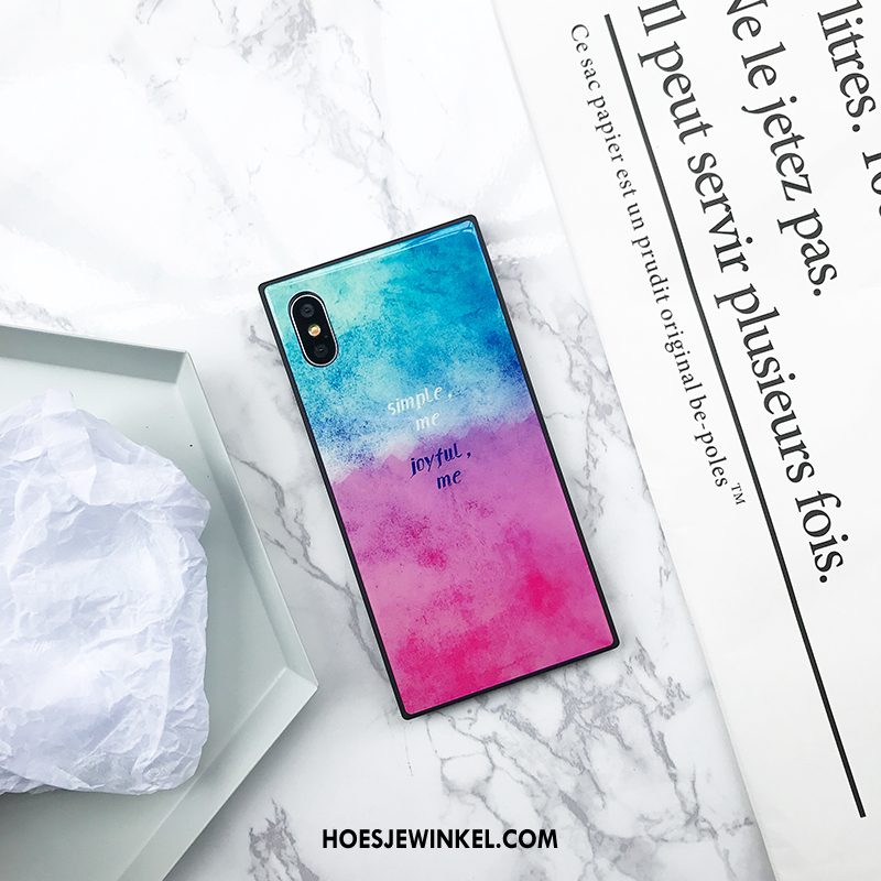 iPhone Xs Max Hoesje Vierkante Lovers All Inclusive, iPhone Xs Max Hoesje Blauw Mobiele Telefoon