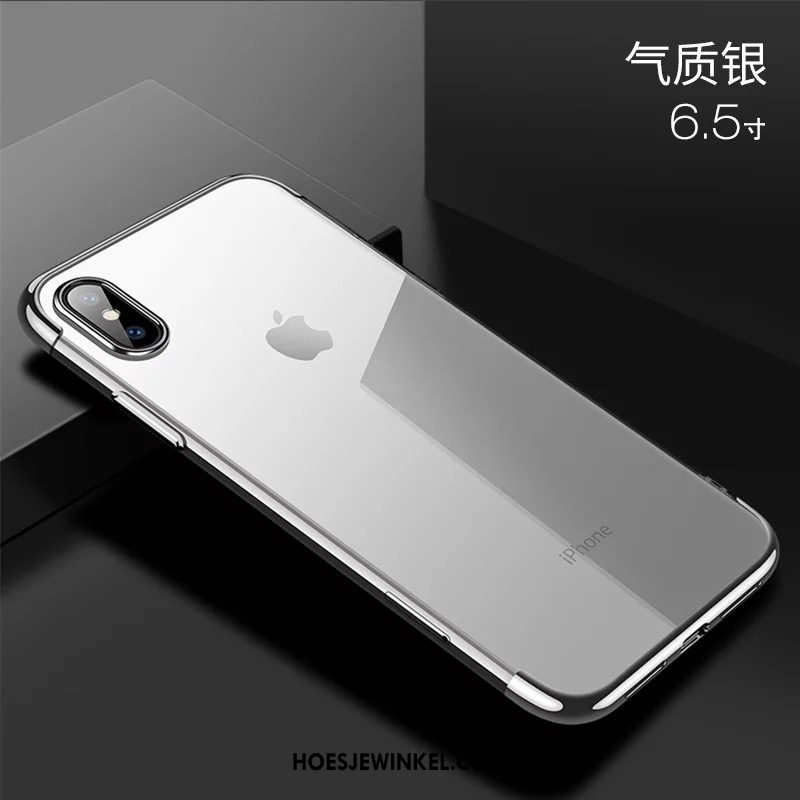 iPhone Xs Max Hoesje Zilver Trendy Merk High End, iPhone Xs Max Hoesje Bescherming Nieuw