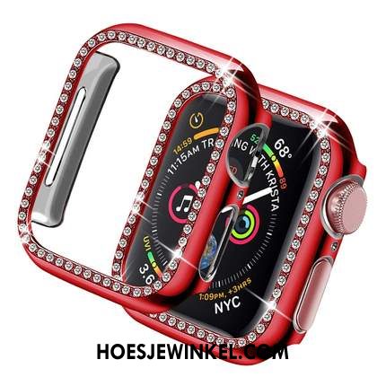 Apple Watch Series 3 Hoesje Hoes Plating Anti-fall, Apple Watch Series 3 Hoesje Rood Omlijsting