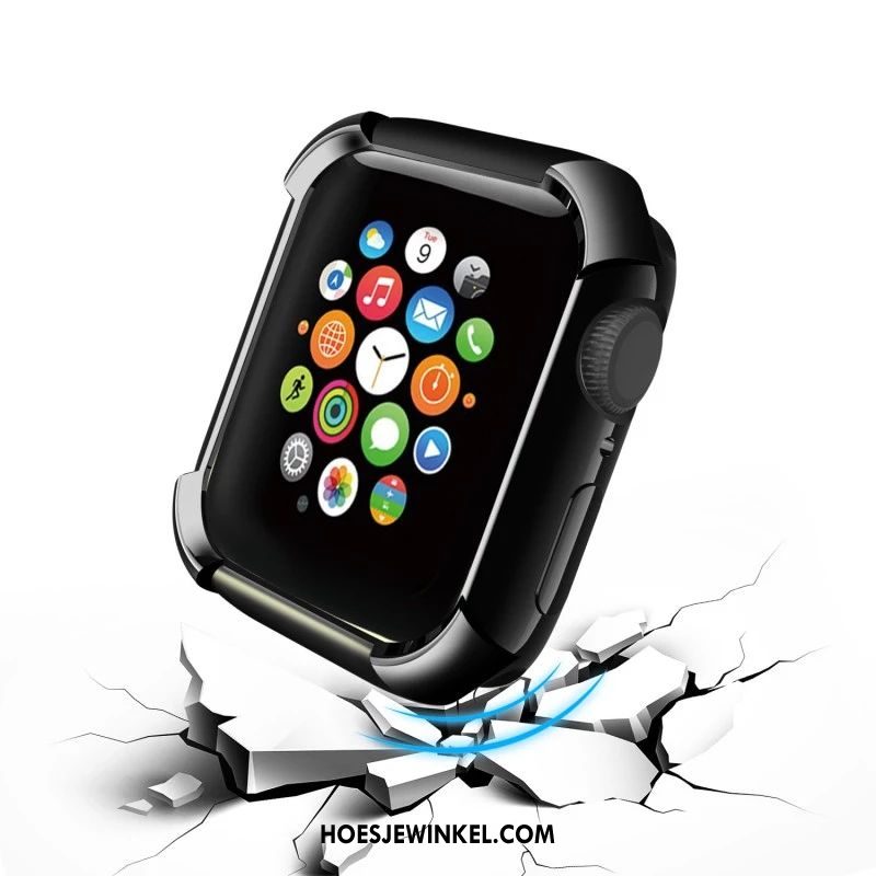 Apple Watch Series 5 Hoesje Accessoires Plating Zwart, Apple Watch Series 5 Hoesje All Inclusive Siliconen