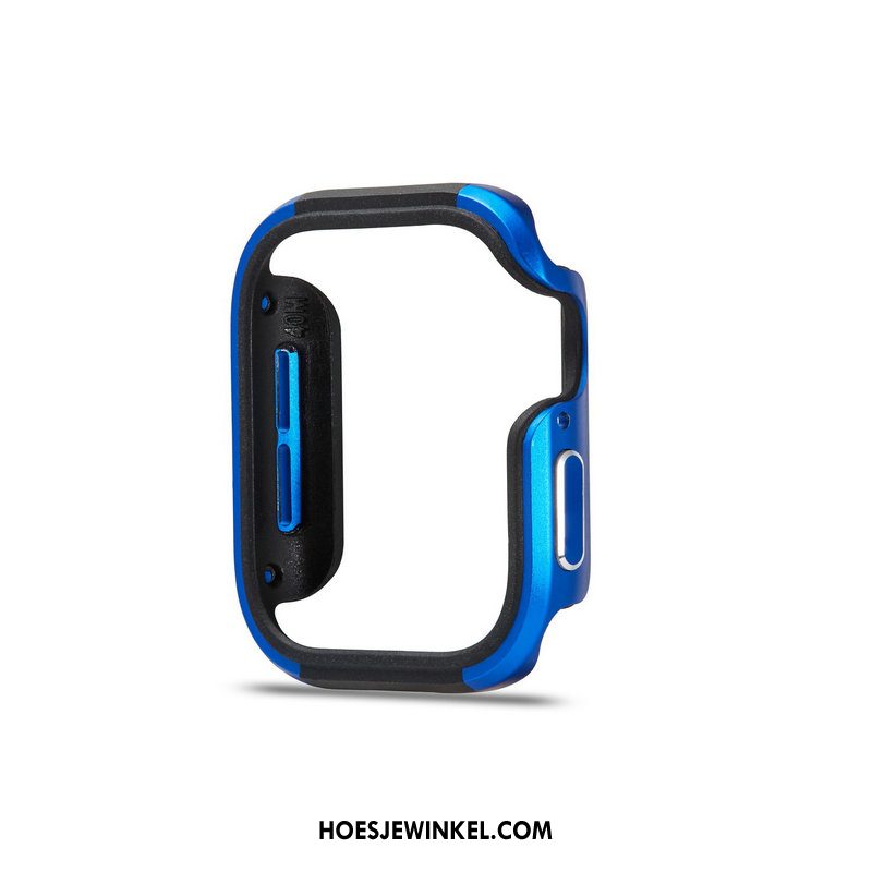 Apple Watch Series 5 Hoesje Blauw Bescherming Metaal, Apple Watch Series 5 Hoesje Omlijsting Anti-fall