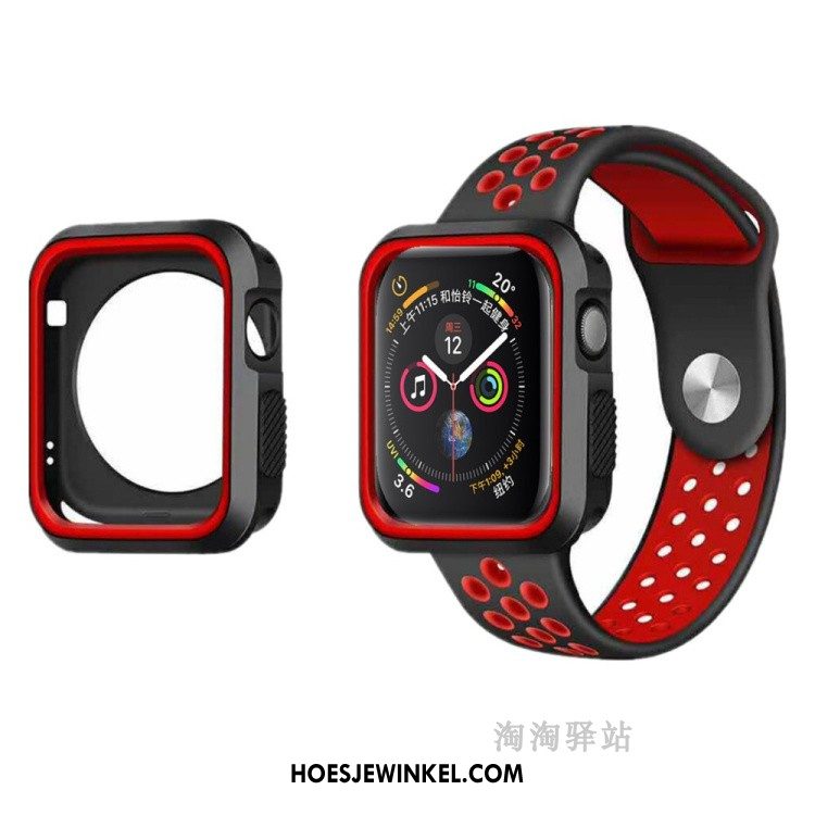 Apple Watch Series 5 Hoesje Zacht Rood Bescherming, Apple Watch Series 5 Hoesje Siliconen Hoes