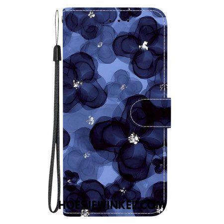 Bescherming Hoesje Xiaomi 15t Inktblauwe Bloemen