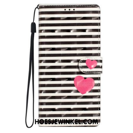 Bescherming Hoesje Xiaomi Redmi Note 14 Pro Plus 5g Strepen En Hart 3d