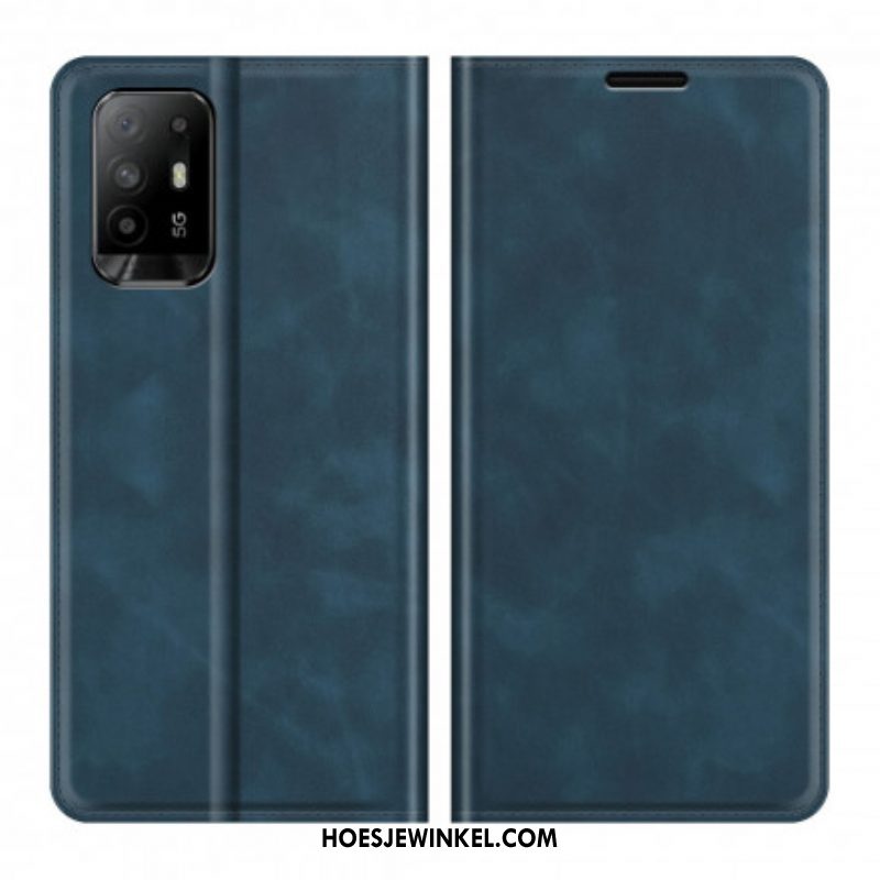 Bescherming Hoesje voor Oppo A94 5G Folio-hoesje Zacht Leereffect