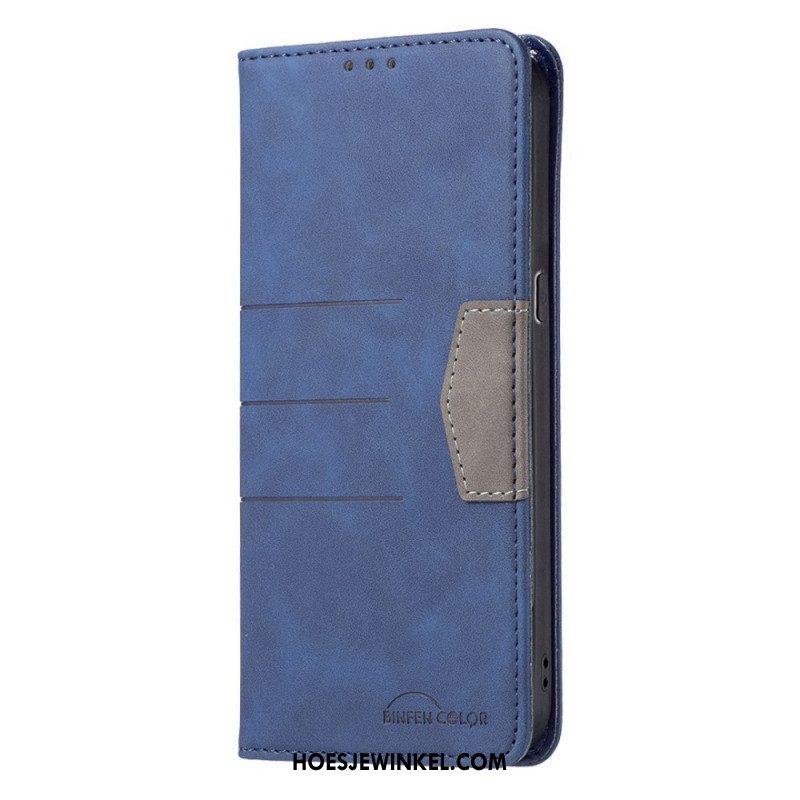 Bescherming Hoesje voor Oppo Find X5 Lite Folio-hoesje Binfen Kleur Leer Stijl