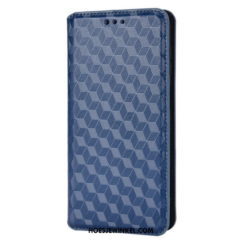 Bescherming Hoesje voor Samsung Galaxy M23 5G Folio-hoesje 3d Kubus Leereffect