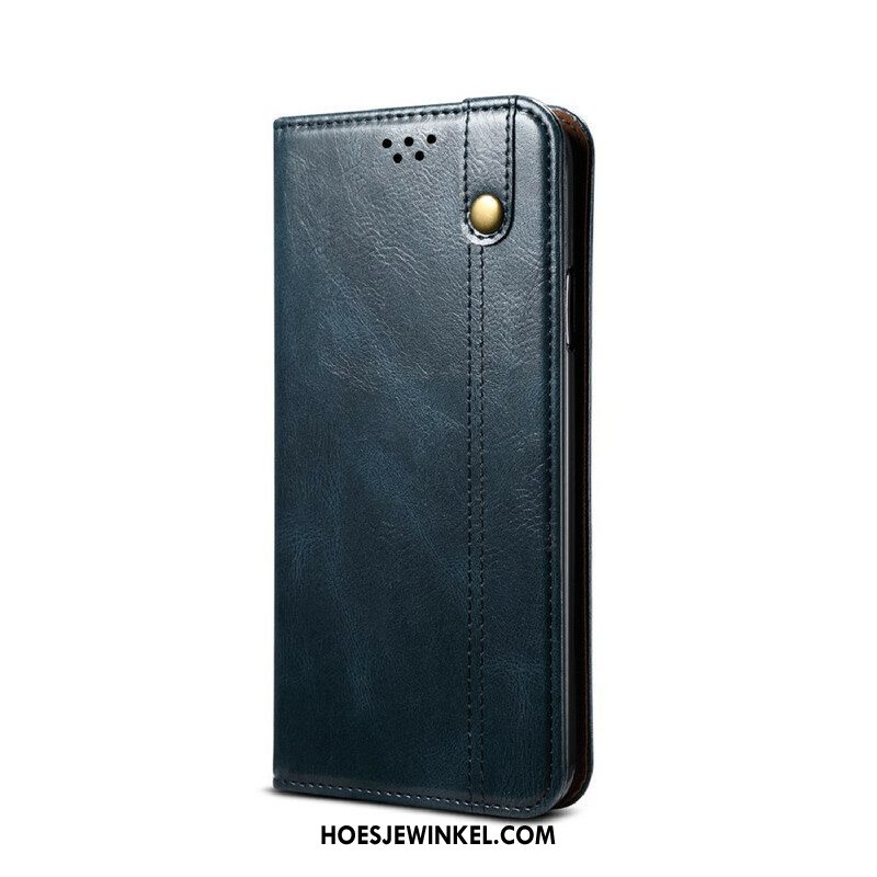 Bescherming Hoesje voor Samsung Galaxy S21 5G Folio-hoesje Gewaxt Kunstleer