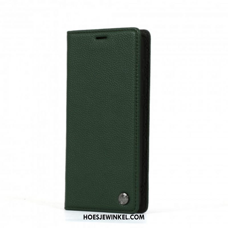 Bescherming Hoesje voor Samsung Galaxy S21 5G Folio-hoesje Hanman Leereffect