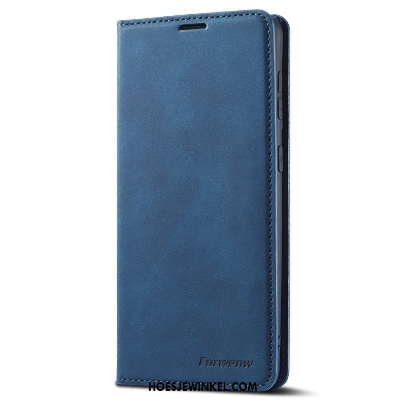 Bescherming Hoesje voor Samsung Galaxy S22 5G Folio-hoesje Forwenw Ledereffect