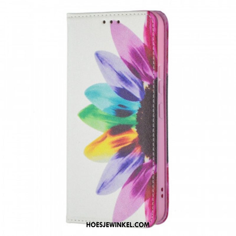 Bescherming Hoesje voor Samsung Galaxy S22 5G Folio-hoesje Waterverf Bloem