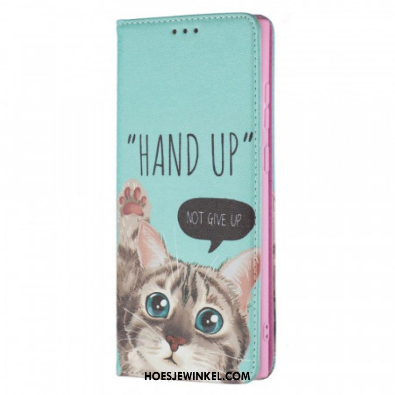Bescherming Hoesje voor Samsung Galaxy S22 Ultra 5G Folio-hoesje Hand Omhoog