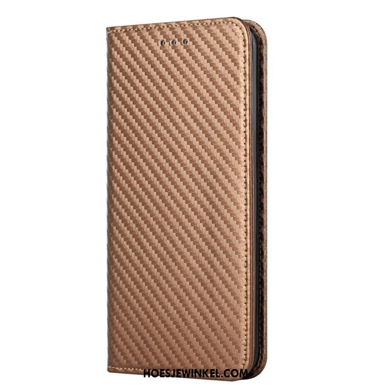 Bescherming Hoesje voor Samsung Galaxy S22 Ultra 5G Met Ketting Folio-hoesje Band Van Koolstofvezel