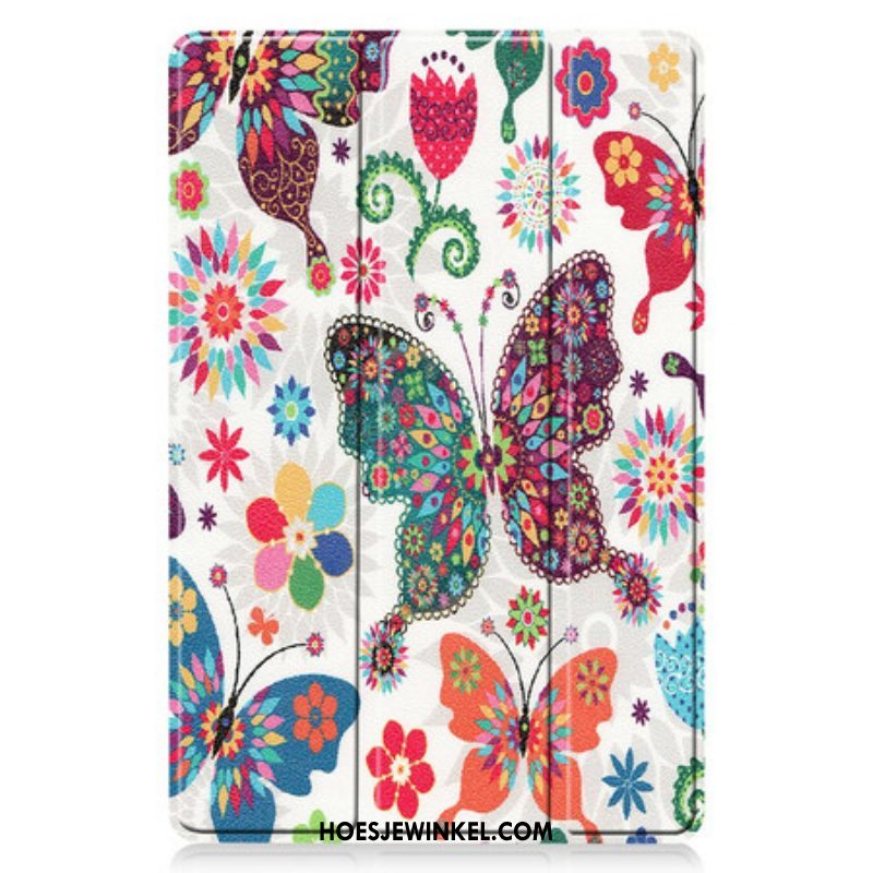 Bescherming Hoesje voor Samsung Galaxy Tab S8 / Tab S7 Vintage Bloem Pennenhouder