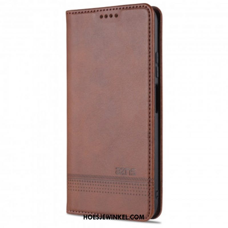 Bescherming Hoesje voor Xiaomi Redmi Note 10 / 10S Folio-hoesje Azns Leerstyling