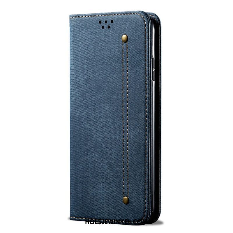 Bescherming Hoesje voor Xiaomi Redmi Note 12 5G Folio-hoesje Spijkerstof