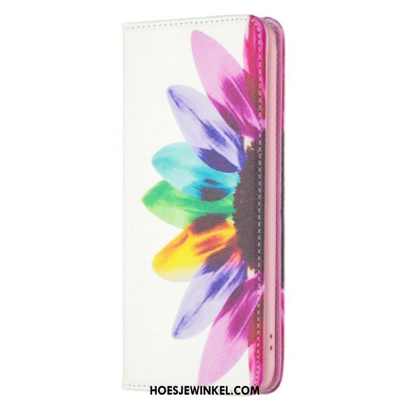 Bescherming Hoesje voor iPhone 14 Pro Folio-hoesje Waterverf Bloem