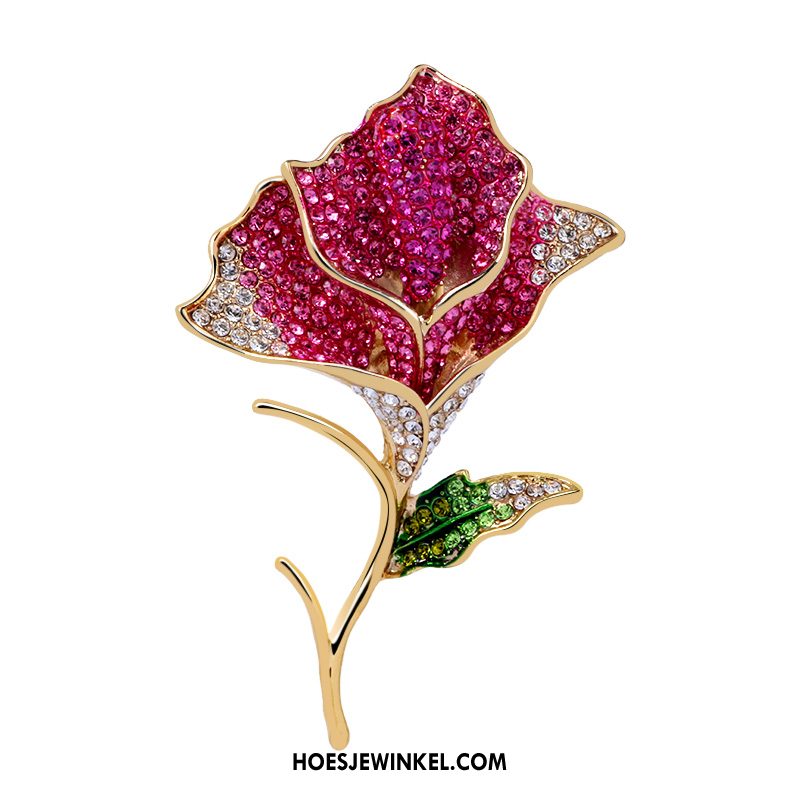 Broches Dames Luxe Corsage Roze, Broches Mode Elegante Gold