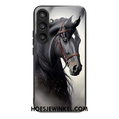 Case Hoesje Samsung Galaxy S25 5g Telefoonhoesje Gehard Glas Met Grijs Paard