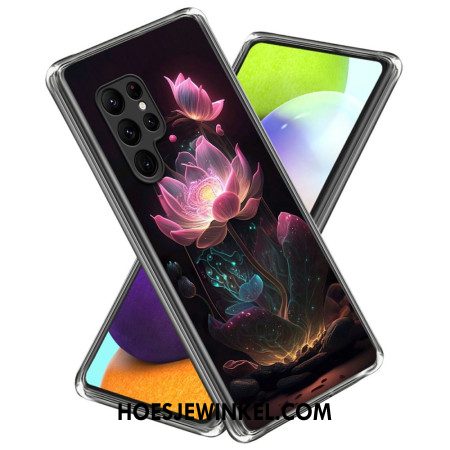 Case Hoesje Samsung Galaxy S25 Ultra 5g Telefoonhoesje Fluorescerende Lotus