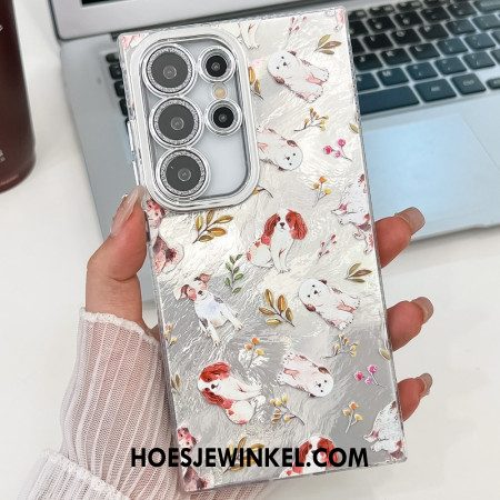 Case Hoesje Samsung Galaxy S25 Ultra 5g Telefoonhoesje Patroon Met Lensbeschermer