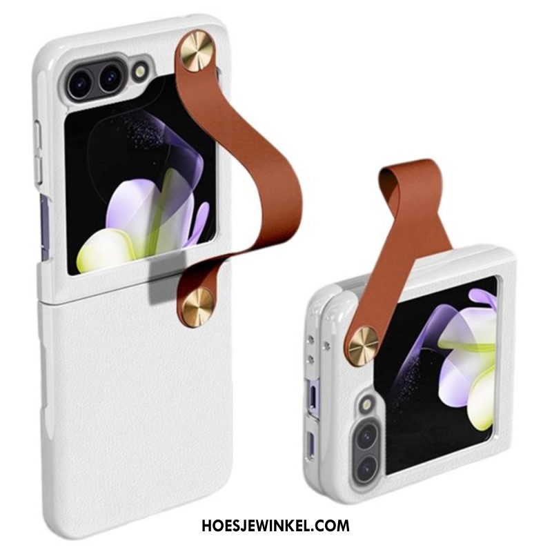 Case Hoesje Samsung Galaxy Z Flip 7 Fe Telefoonhoesje Ultradunne Gkk-leren Band