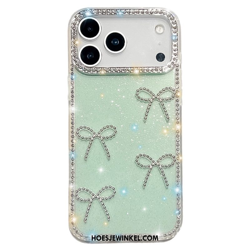 Case Hoesje iPhone 17 Pro Max Telefoonhoesje Vlinder- En Glitterdecoratie